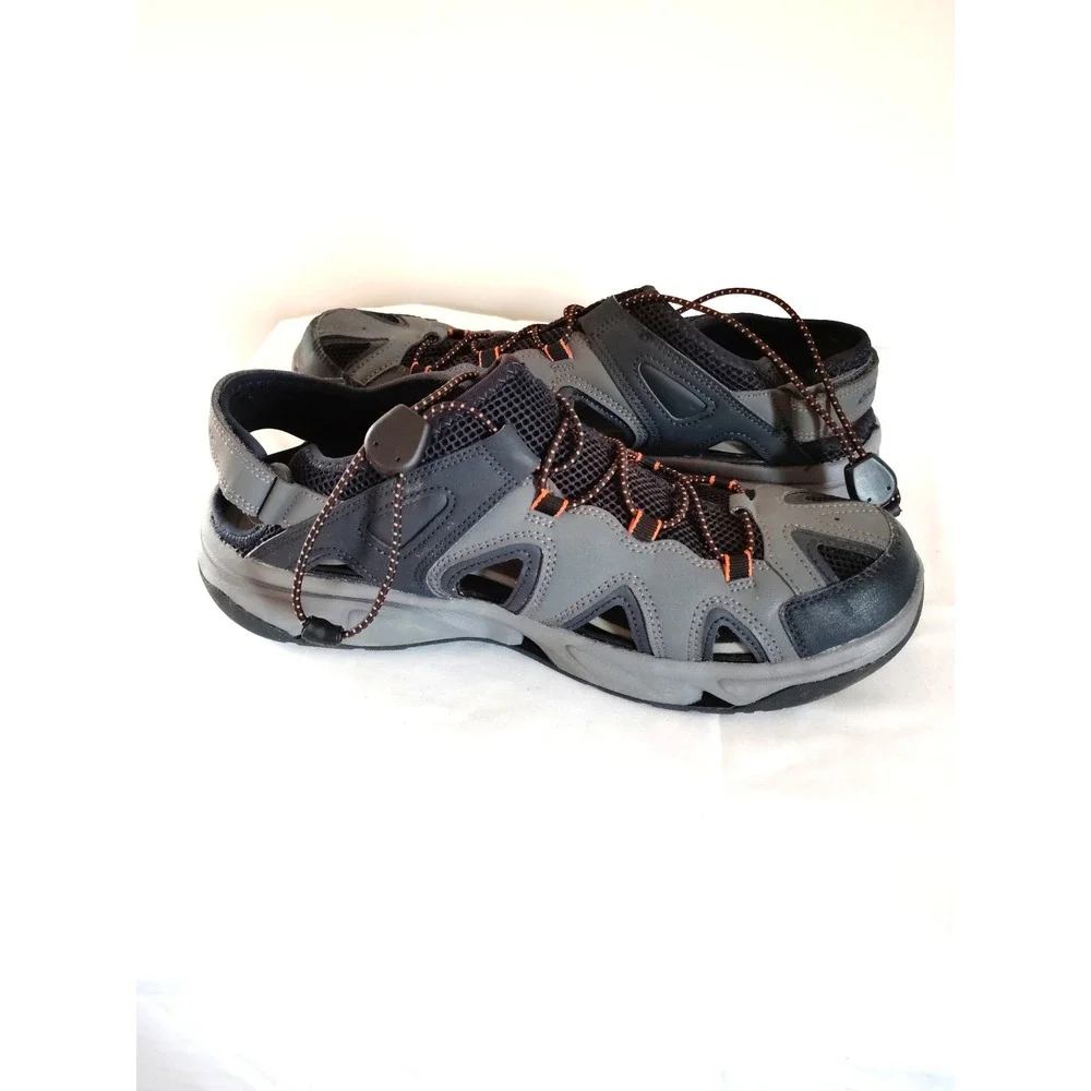 Eddie Bauer Water Sandal Men 11 M Laketrail Gray Heel Strap Beach Hiking Outdoor